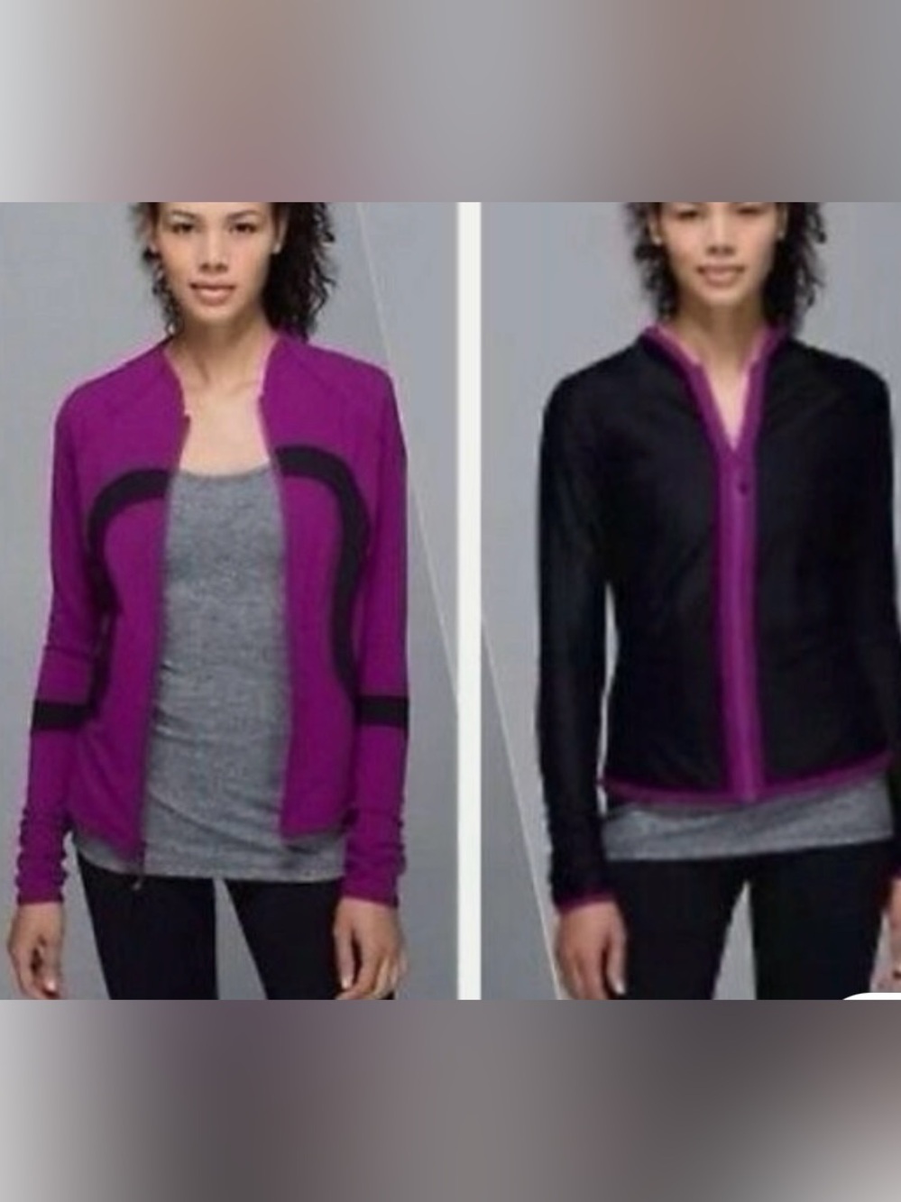 Lululemon Find Your Bliss Magenta Black Reversible Jacket Size 4
